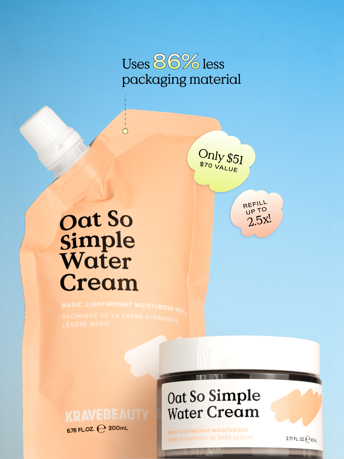 Oat So Simple Water Cream Refill Pouch - Image 2